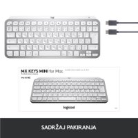 Tipkovnica LOGITECH MX Keys mini za Apple, brezžična, BT, srebrna