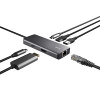 Postaja za priklop TRUST Dalyx, 6 v 1, USB-C na 2x USB 3.1, 2x USB-C, HDMI, LANAsk ChatGPT
