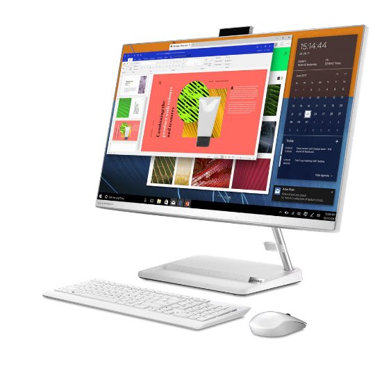 Računalnik AiO LENOVO IdeaCentre F0FY00N5SC / 27" FHD IPS, Ryzen 7 7730U, 16 GB, 1 TB SSD, AMD Radeon Graphics, tipkovnica, miška, Windows 11, beli