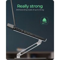 Stojalo za prenosni računalnik ICY BOX IB-NH300, do 17", sivo.