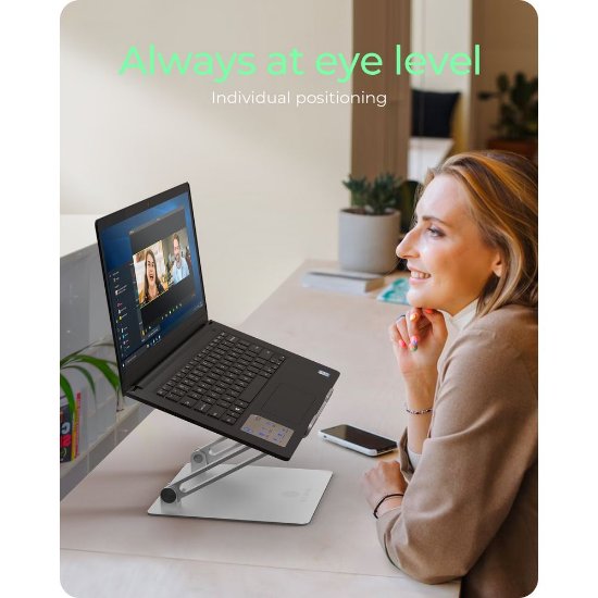 Stojalo za prenosni računalnik ICY BOX IB-NH300, do 17", sivo.