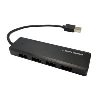 USB VOZLIŠČE LCPOWER LC-HUB-U3-4-V2, USB 3.2 na 4x USB 3.2, USB-C, črno