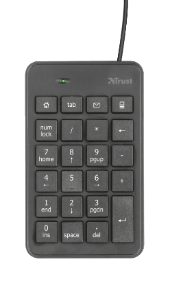 Numerična tipkovnica TRUST Xalas, crna, USB