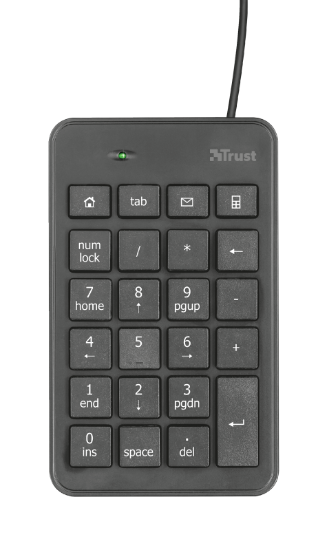 Numerična tipkovnica TRUST Xalas, crna, USB
