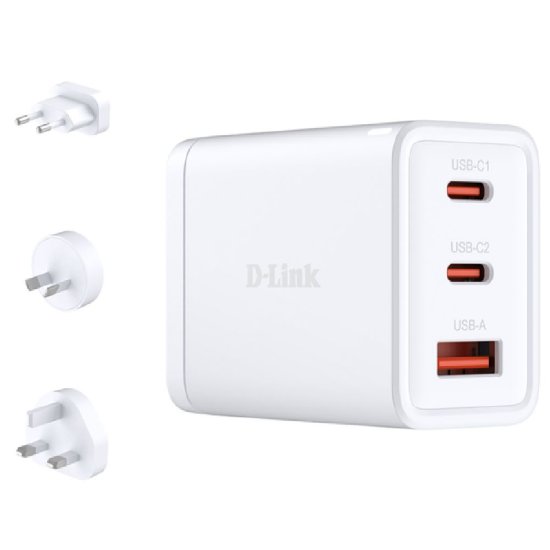 OPEN BOX - Kućni punjač D-LINK DCP-651, 65W, 2xUSB-C, 1xUSB-A, QC, PD, bijeli
