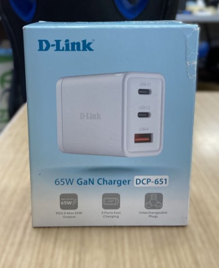 OPEN BOX - Kućni punjač D-LINK DCP-651, 65W, 2xUSB-C, 1xUSB-A, QC, PD, bijeli