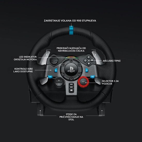 Volan LOGITECH G29 SE Driving Force Racing Wheel, Gaming, PC/PS3/PS4, USB, menjalnik LOGITECH Driving Force Shifter