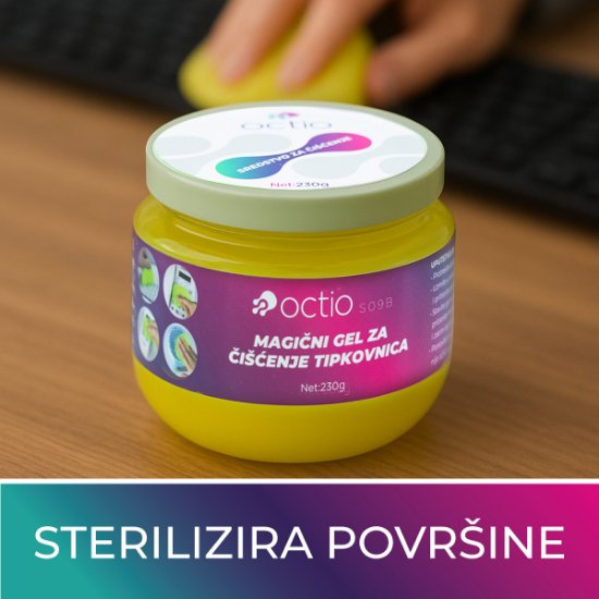 Čistilno sredstvo OCTIO S09B, gel, 230 g, za tipkovnice