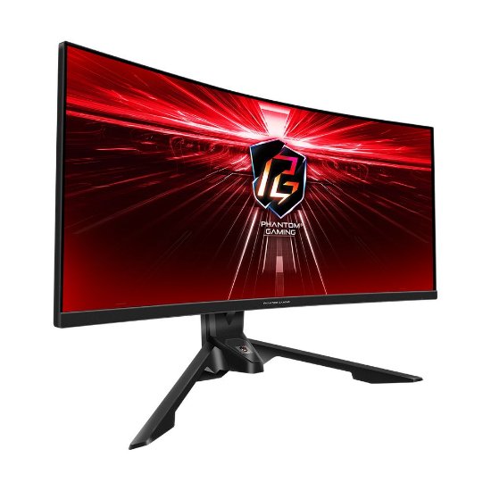 Gaming monitor 34" ASROCK PG34WQ15R3A, UWQHD, VA, 165Hz, 1ms, 550cd/m2, FreeSync, ukrivljen, zvočnici, črni