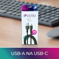 Kabel OCTIO USB-A (M) na USB-C (M), črni, 2m