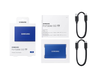 Zunanji SSD 1TB SAMSUNG T7, MU-PC1T0H/WW, 1050 MB/s, USB-C, V-Nand, modri