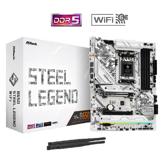 Matična ploča ASROCK B650 Steel Legend WiFi, AMD B650, Wi-Fi, DDR5, Bluetooth, ATX, s. AM5