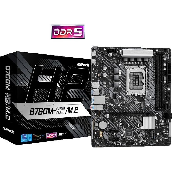 Matična ploča ASROCK B760M-H2/M.2, INTEL B760, DDR5, mATX, s. 1700