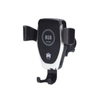 Nosilec za pametni telefon KSIX, za ventilacijo, QI brezžično polnjenje 15 W, črni