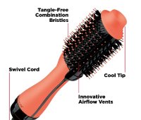 Četka za kosu REVLON Salon 2u1, sušenje i povećanje volumena kose, narančasta