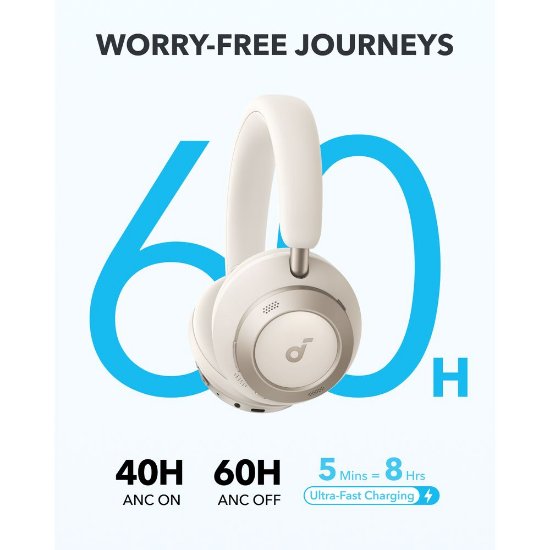 slušalke ANKER SoundCore Space One Pro, brezžične, bele