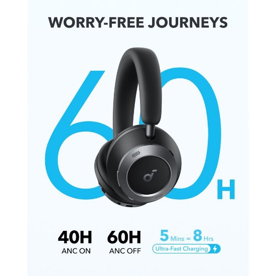 slušalke ANKER SoundCore Space One Pro, brezžične, črne
