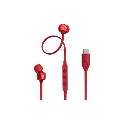 slušalke JBL Tune 310C, USB-C, in-ear, rdeče