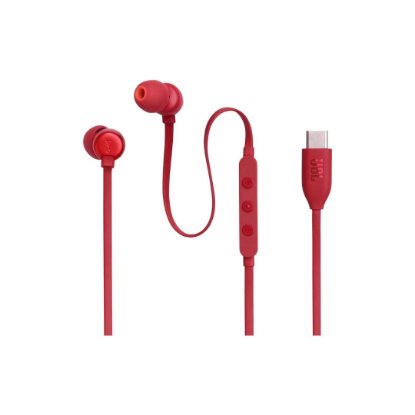 slušalke JBL Tune 310C, USB-C, in-ear, rdeče
