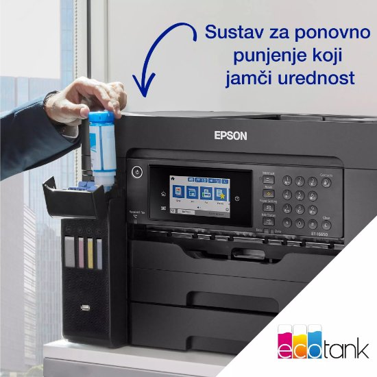 Multifunkcijski Tiskalnik EPSON ITS L15160, Tiskalnik/scanner/copy/fax, Eco Tank, A3, 4800 dpi, USB, LAN, WiFi