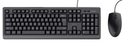 Tipkovnica + miška TRUST Basics, črni, USB