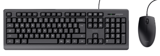 Tipkovnica + miška TRUST Basics, črni, USB
