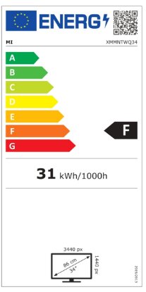 Gaming monitor 34" XIAOMI Curved Gaming G34WQi, UWQHD, VA, 180Hz, 1ms, 350cd/m2, FreeSync, ukrivljen, črni