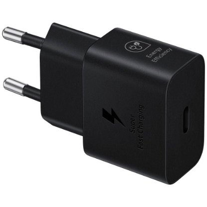 Polnilec SAMSUNG T2510, 25W, USB-C, USB-C kabel, črni