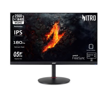 Gaming monitor 27" ACER Nitro XV272UV3bmiiprx UM.HX2EE.307, QHD, IPS, 180Hz, 1ms, 350cd/m2, FreeSync, zvočnici, črni