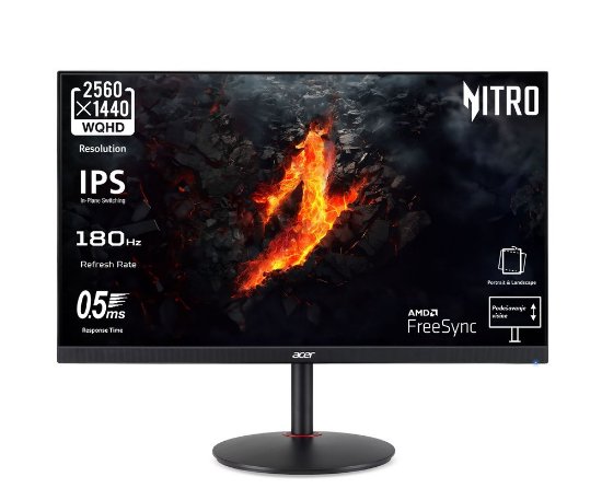 Gaming monitor 27" ACER Nitro XV272UV3bmiiprx UM.HX2EE.307, QHD, IPS, 180Hz, 1ms, 350cd/m2, FreeSync, zvočnici, črni