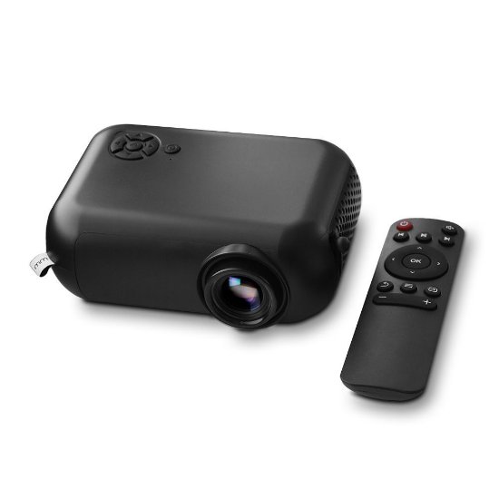 Projektor LED MIKAMAX Smart Mini projector, 480x360, 1800 lumena, 2000:1, HDMI, USB, WiFi, črni