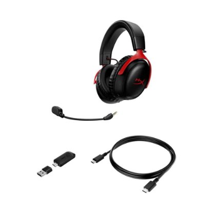 slušalke HyperX Cloud III Wireless, brezžične, črno-rdeče