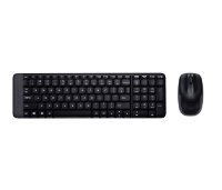 Tipkovnica + miška LOGITECH MK220 Wireless Desktop, brezžična, črna, kompaktna, USB