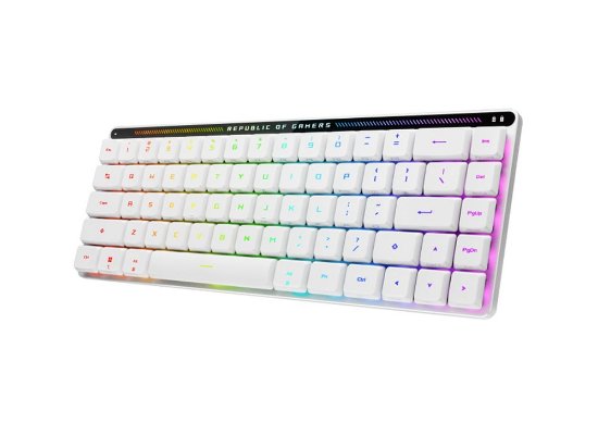 Tipkovnica ASUS ROG Falchion RX Low Profile, RGB, mehanička, brezžična, US Layout, bela, USB