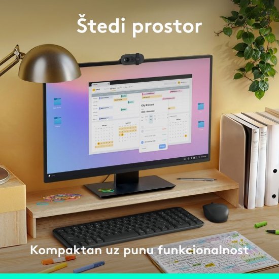 Tipkovnica LOGITECH K250 Compact Bluetooth Combo, brezžična, črna
