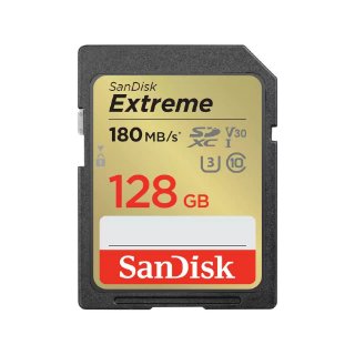 Pomnilniška kartica SANDISK Extreme, SDXC, 128GB, SDSDXVA-128G-GNCIN, class 10, V30 UHS-I U3, 180MB/s
