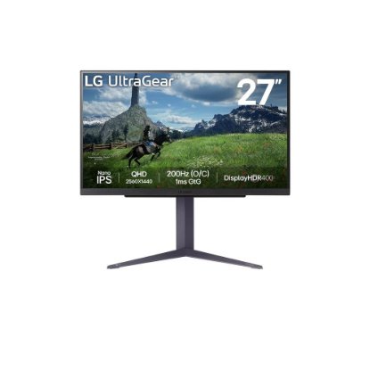Gaming monitor 27" LG 27GS85Q-B.AEU, QHD, IPS, 200Hz, 1ms, 400cd/m2, G-Sync, FreeSync, pivot, črni
