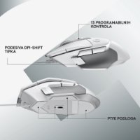 Miška LOGITECH Gaming G502 X, optična, 25600dpi, bela, USB