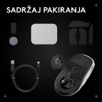 Miška LOGITECH Pro X2 Superstrike, brezžična, optična, 44.000 dpi, bela, USB