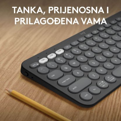 Tipkovnica LOGITECH Pebble Keys 2 K380S, BT, kompaktna, črna