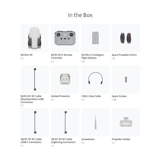 Dron DJI Mini 4K Fly More Combo, 4K kamera, 3-axis gimbal, vreme leta do 31min, upravljanje daljinskim upravljačem, sivi