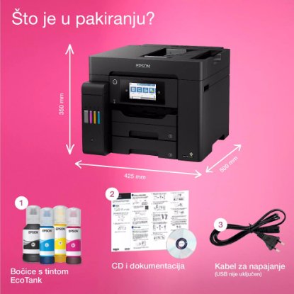 Multifunkcijski Tiskalnik EPSON EcoTank L6570, Tiskalnik/scanner/copy, 4800 x 1200, USB, LAN, WiFi, črni