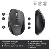Miška LOGITECH M705, laserska, brezžična, Unifying receiver USB, siva