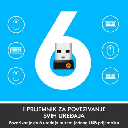 Miška LOGITECH M705, laserska, brezžična, Unifying receiver USB, siva
