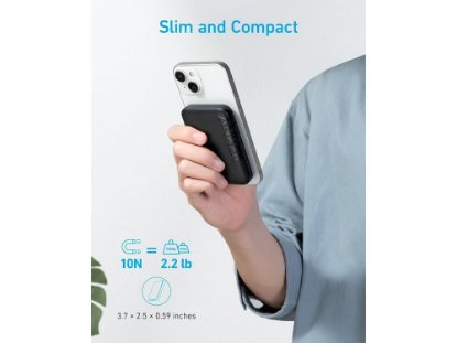 Mobilni USB punjač ANKER 321 MagGo PowerCore 5K, 5000 mAh, 3xUSB, magnetski, crni