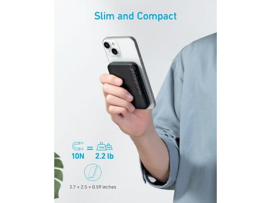 Mobilni USB punjač ANKER 321 MagGo PowerCore 5K, 5000 mAh, 3xUSB, magnetski, crni