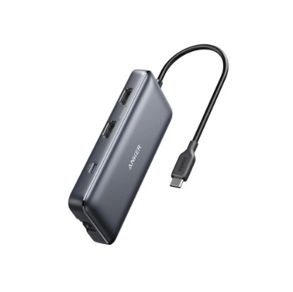 Priklopna postaja ANKER PowerExpand A83800A1, USB-C na 2x USB 3.2 Gen 1, USB-C, 2x HDMI, LAN, bralnik kartic, sivi