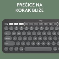 Tipkovnica + Miška LOGITECH Pebble 2 Combo, brezžična, črna