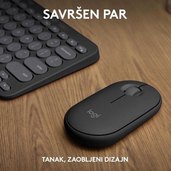 Tipkovnica + Miška LOGITECH Pebble 2 Combo, brezžična, črna