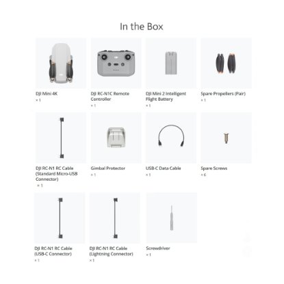 Dron DJI Mini 4K, 4K kamera, 3-axis gimbal, vreme leta do 31min, upravljanje daljinskim upravljačem, sivi